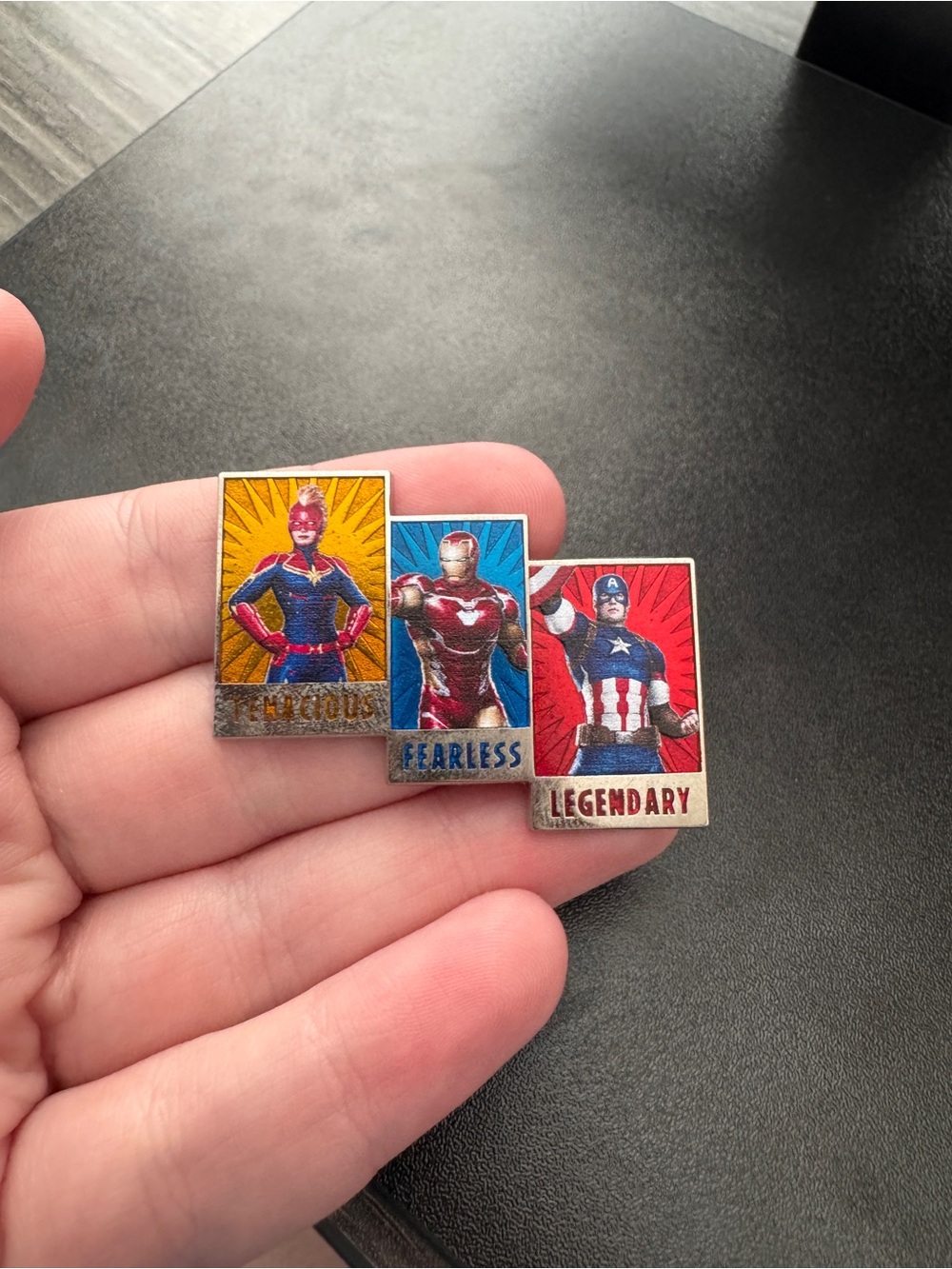 Marvel Disney Pin - Avengers Captain America Iron Man - Tenacious Fearless